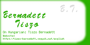 bernadett tiszo business card